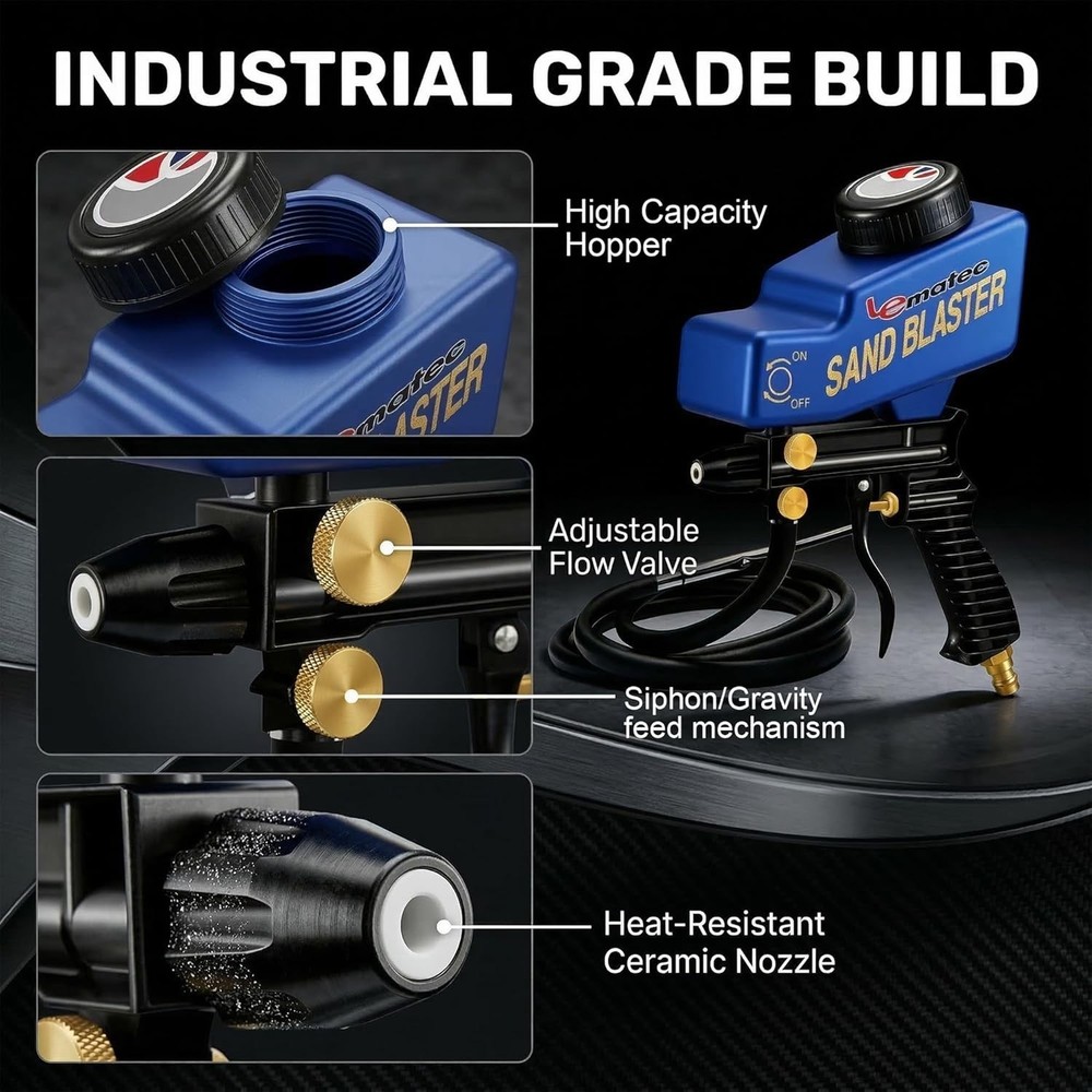 Portable Sandblaster Kit - Rust Removal & Glass Etching