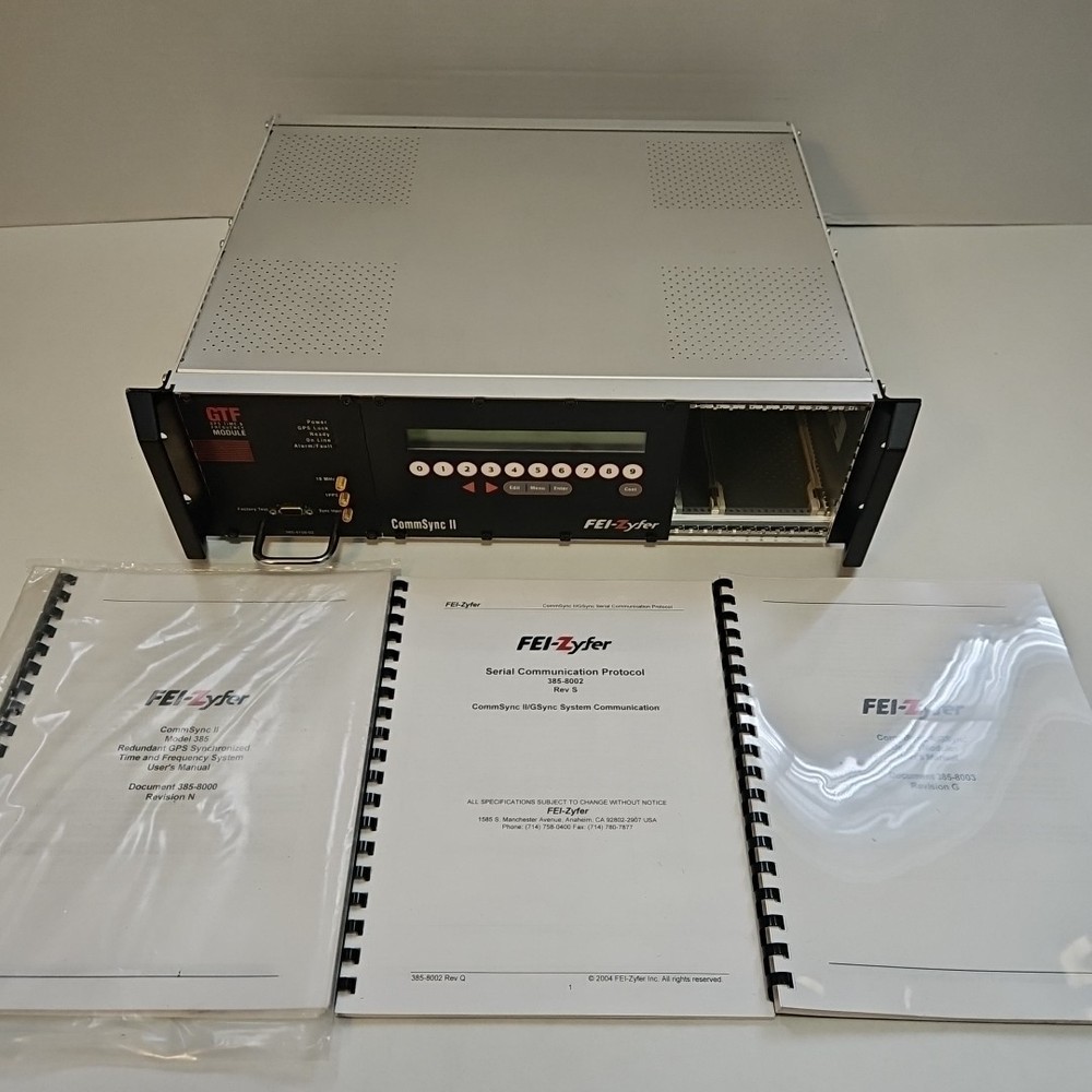FEI-Zyfer GTF CommSync II 385010159 GPS Time Frequency Standard Modules Manuals