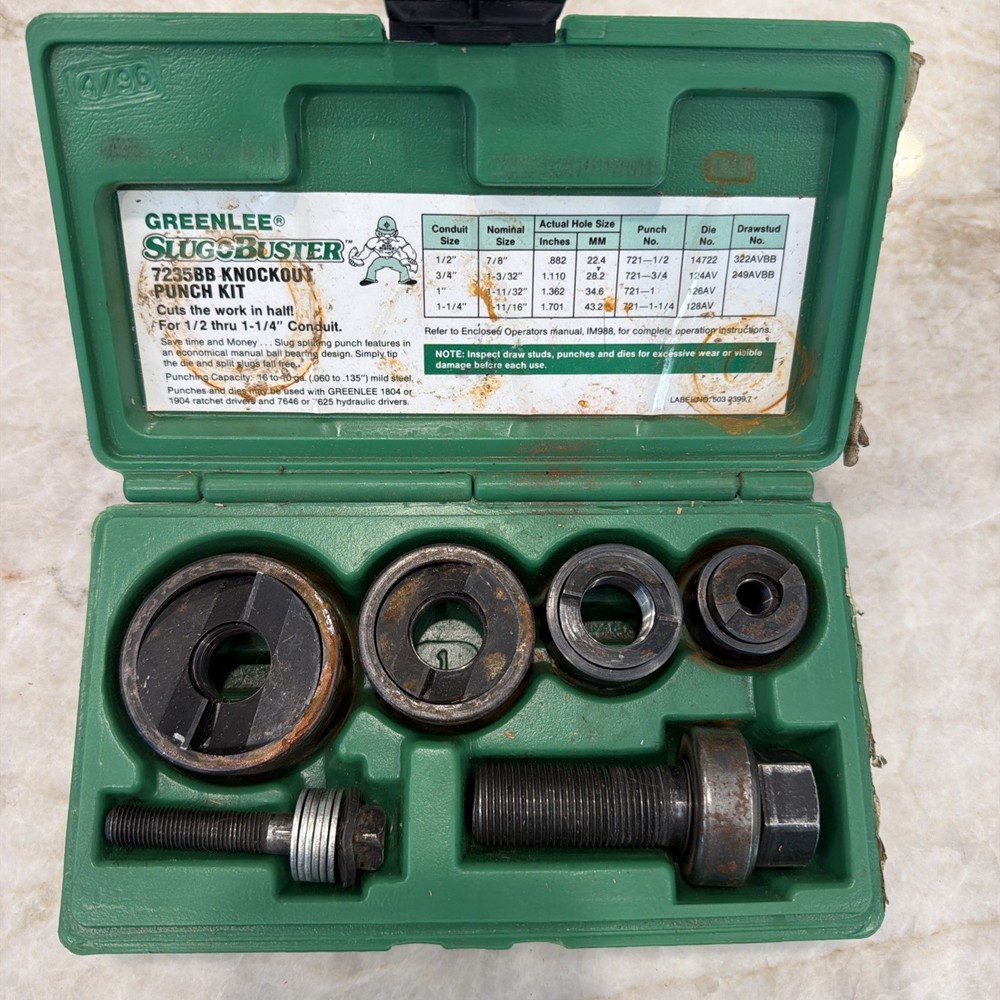 Greenlee 7235BB Slug Buster Punch Set