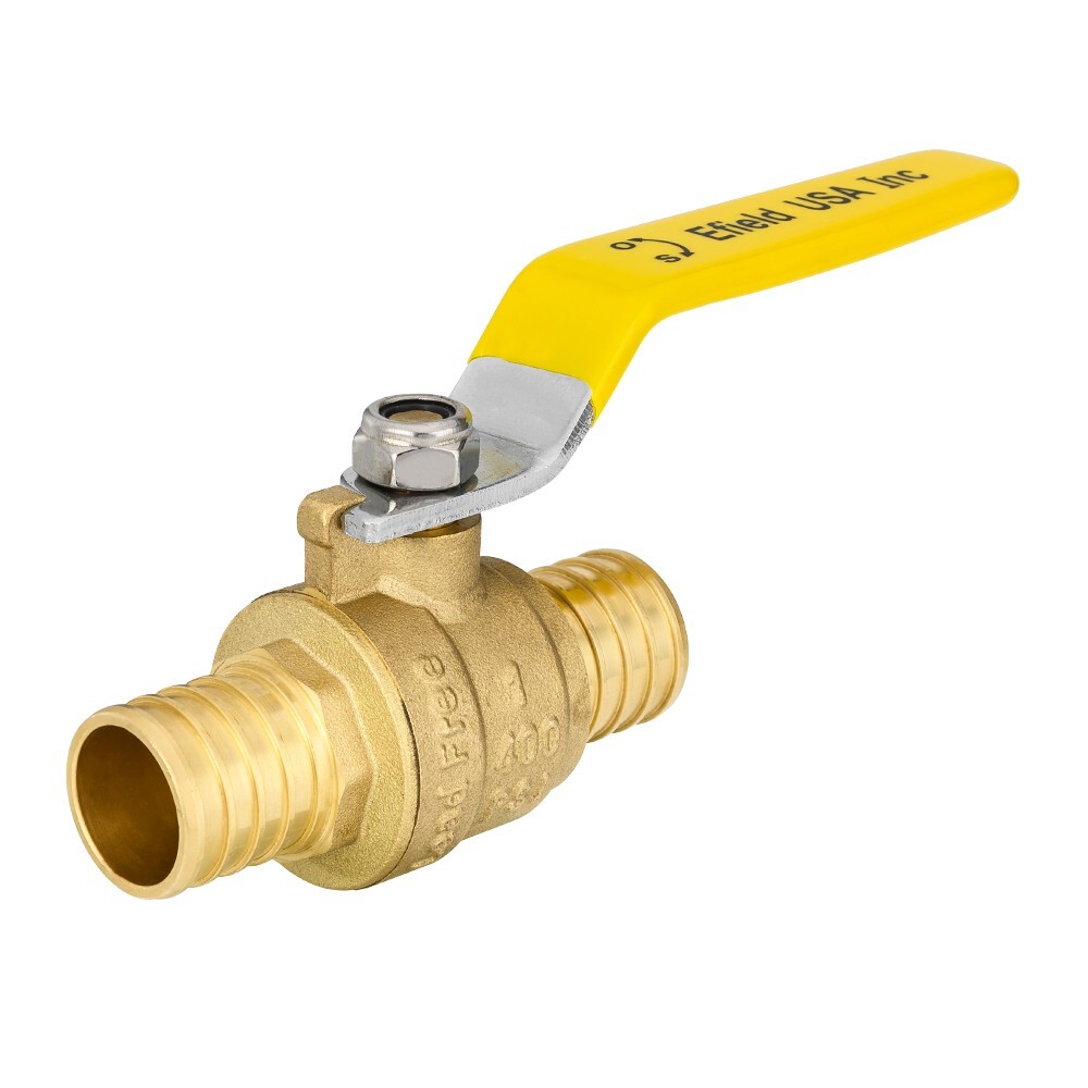 EFIELD 2 PCS 1-INCH PEX CRIMP FULL PORT SHUT OFF  BALL VALVE , LEAD FREE BRASS
