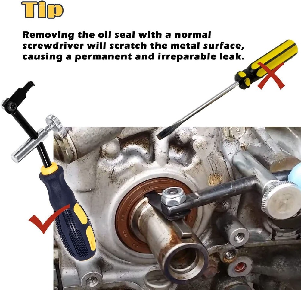 Cam Crank Shaft Seal Puller Auto Engine Remover Hand Tool Removing Pulling 58430