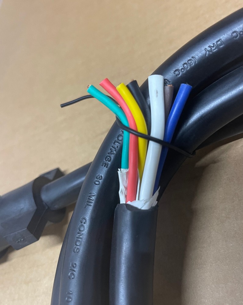 7 Way Molded 8 foot Trailer Wire Light Plug Cord Connector RV Flat Blade Camper