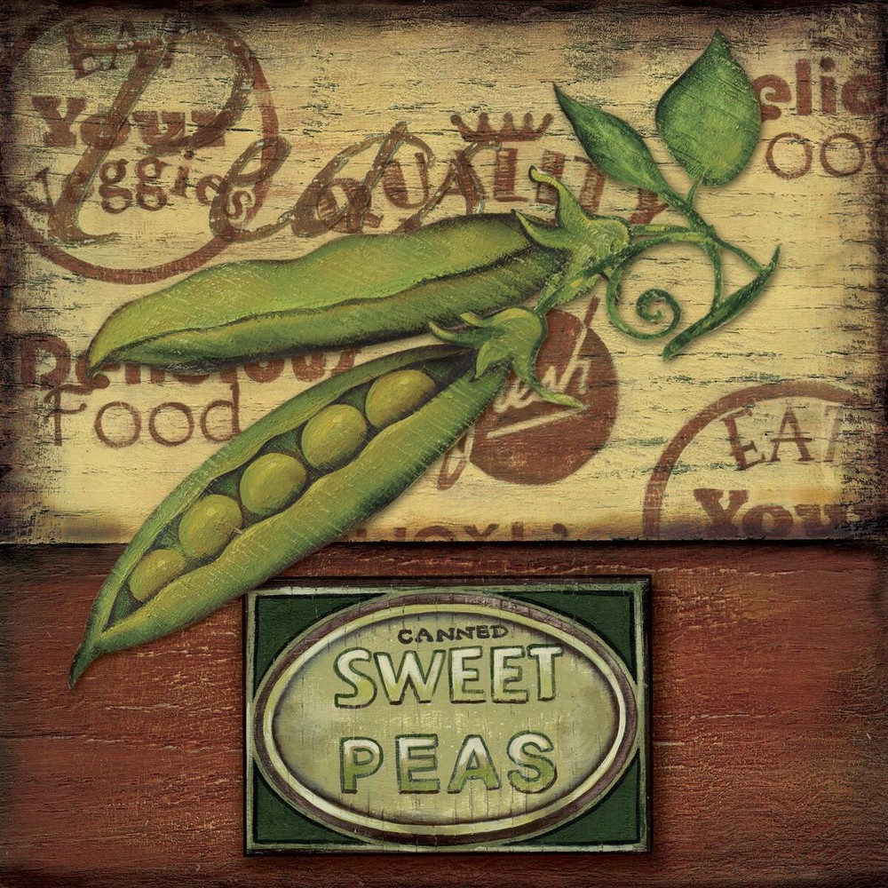 Ceramic Backsplash Tile Mural Fruit Vegetable Kitchen/Bathroom - Poster Peas