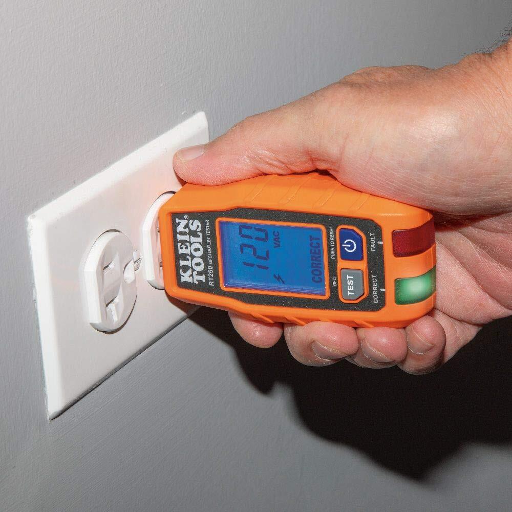 Klein Tools RT250 GFCI Receptacle Tester with LCD Display