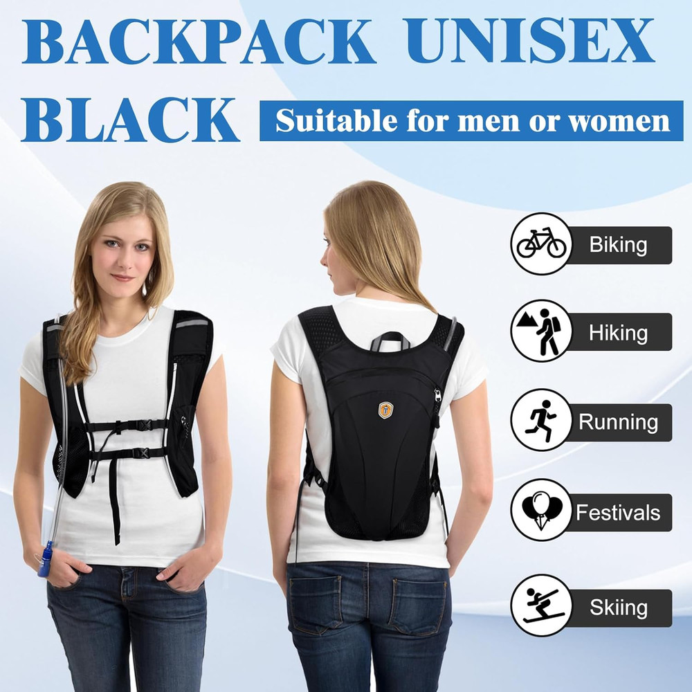 Hydration Backpack with 2L Water Bladder Bag, Lightweight and Breathable Running