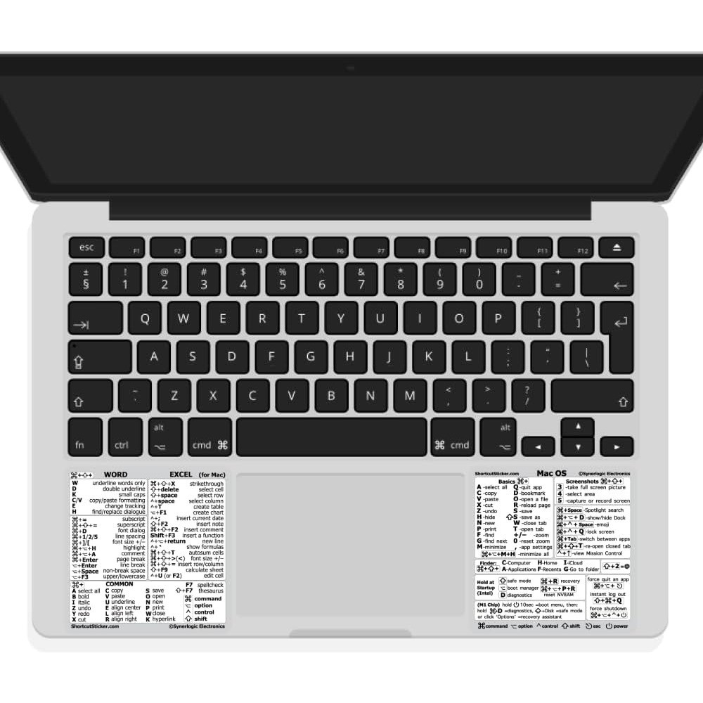 SYNERLOGIC Mac OS (M/Intel) + Word/Excel (for Mac) Quick Reference Keyboard