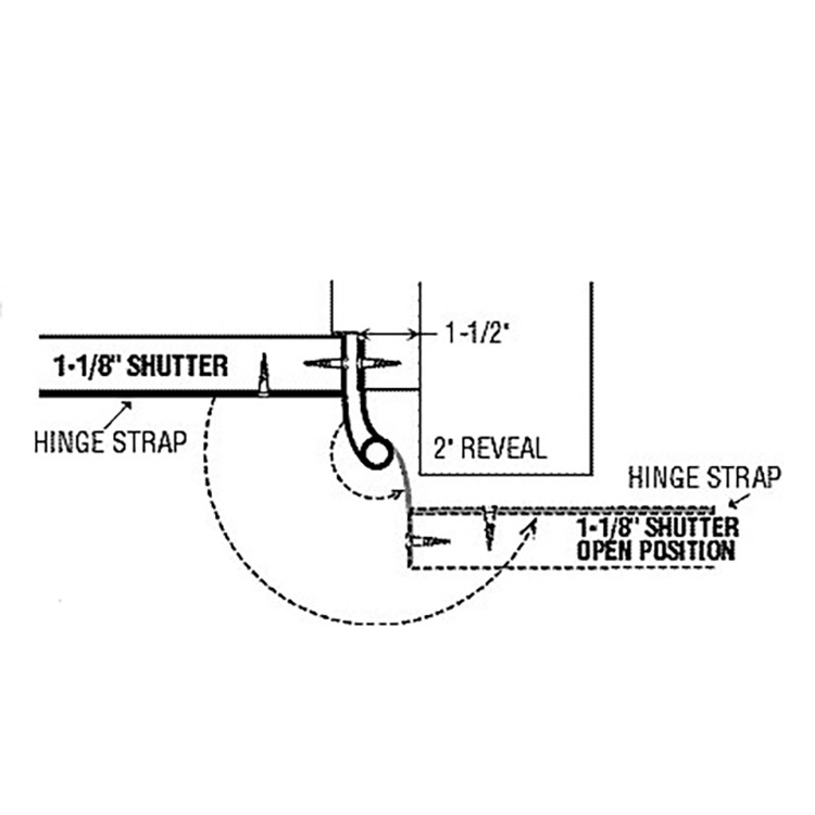 2-1/4" Offset Bean Shutter Strap & adjustable pintle
