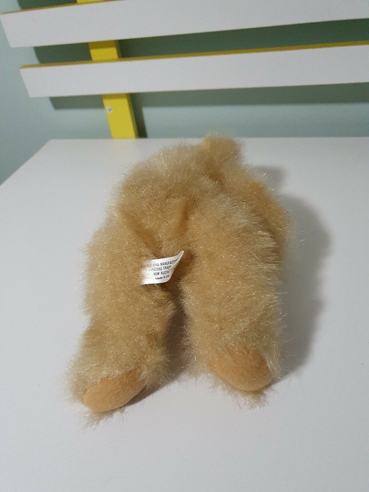 PACEKO TRADE CO TEDDY BEAR FLUFFY WITH GOLD AND SILVER BOW 24CM