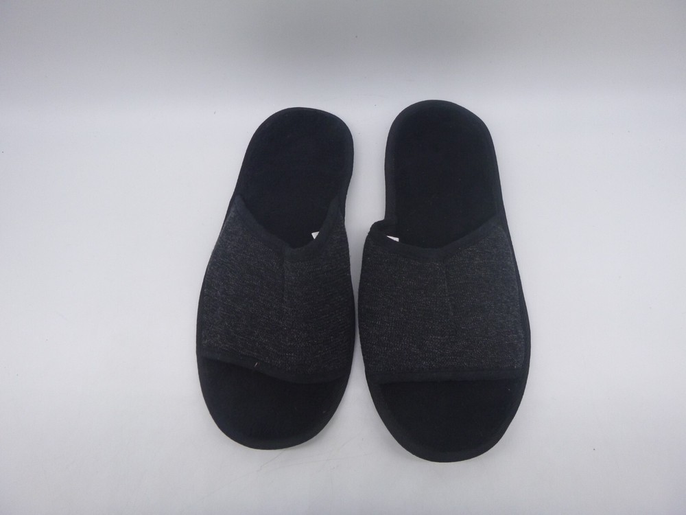Gold Toe Black Gray Slide Slippers Medium Men's Size 8-9 US