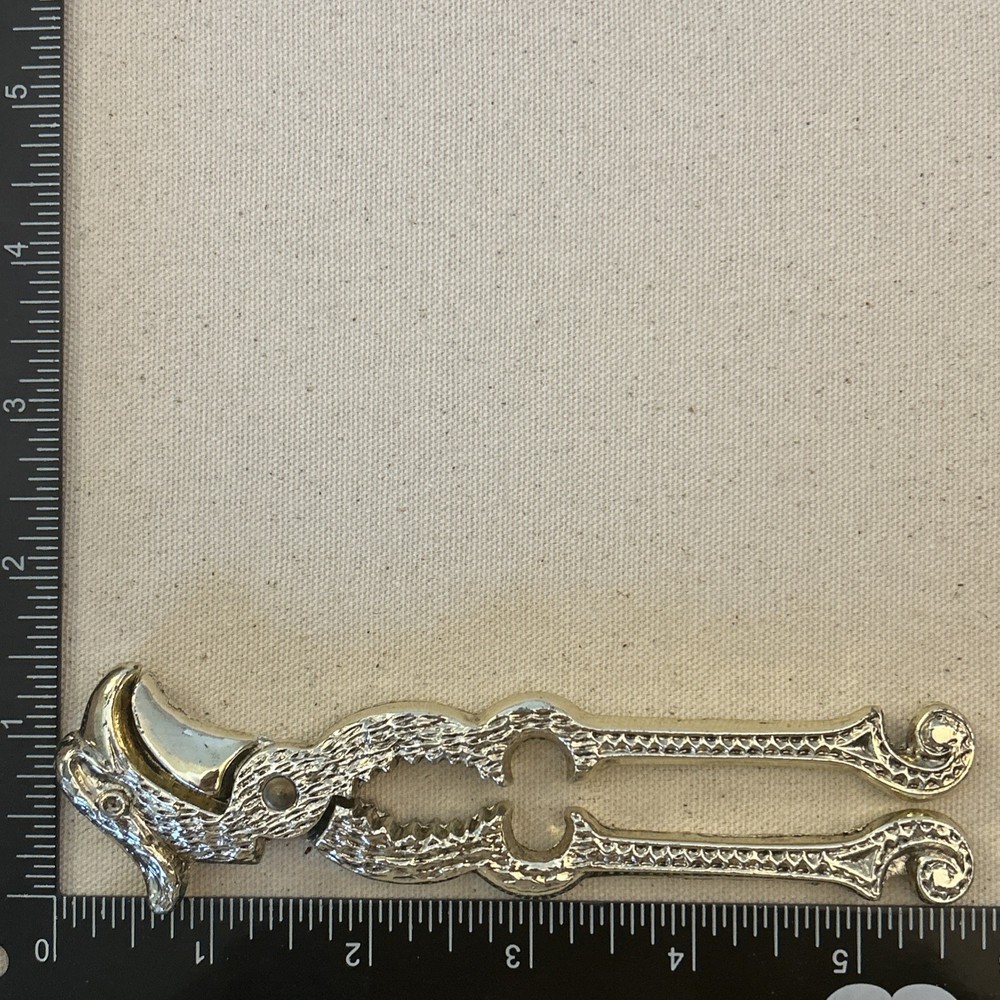 Vintage Nutcracker Metal Eagle Bird Head Handheld Silver Tone Phoenix