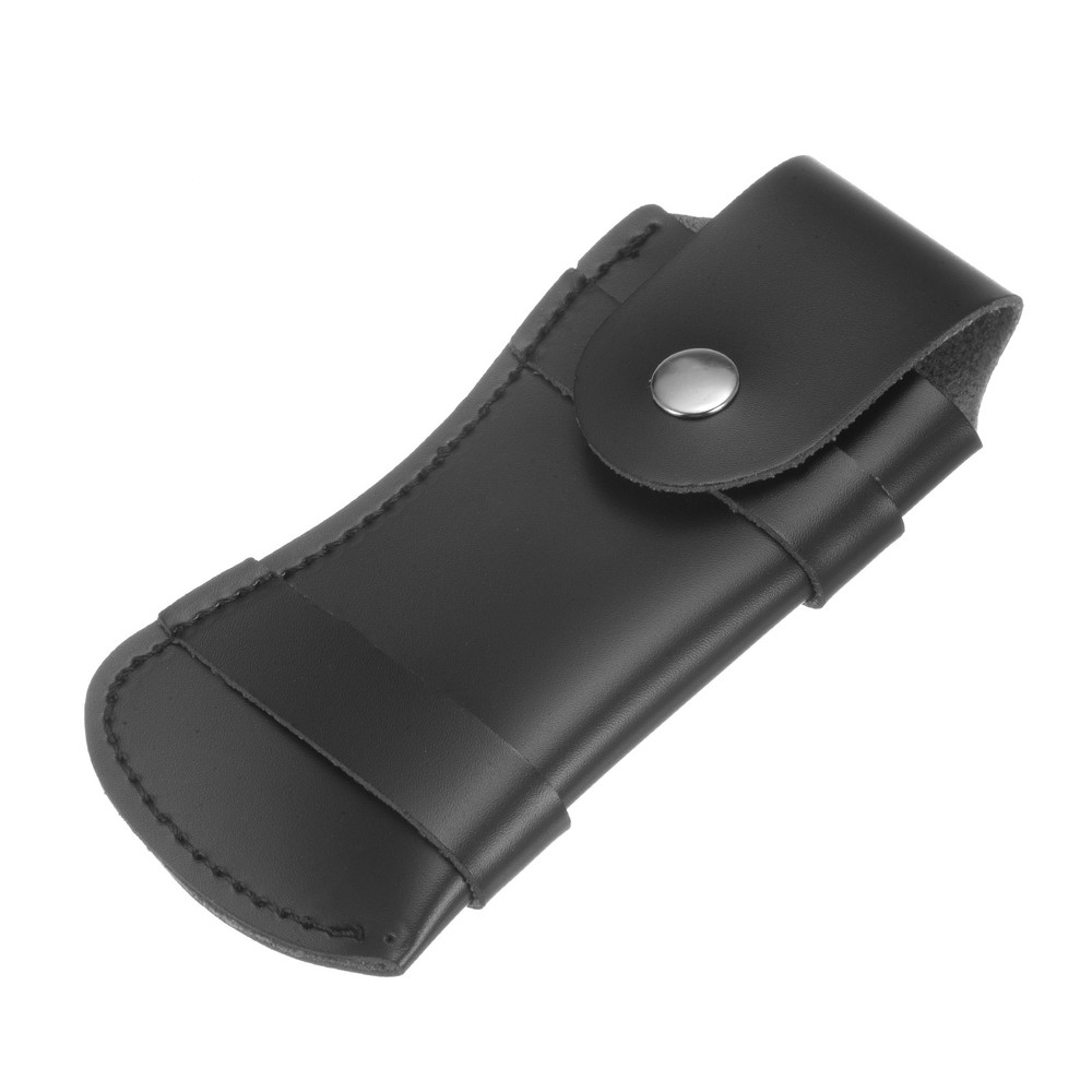Leather Knife Sheath 5.6" x 2.6" Belt Loop Design for Folding Knife, Black
