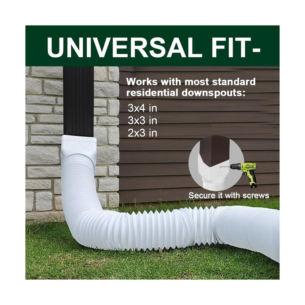 1 Pack White-Rain Gutter Downspout Extensions, Gutter Extender for Rainwater ...