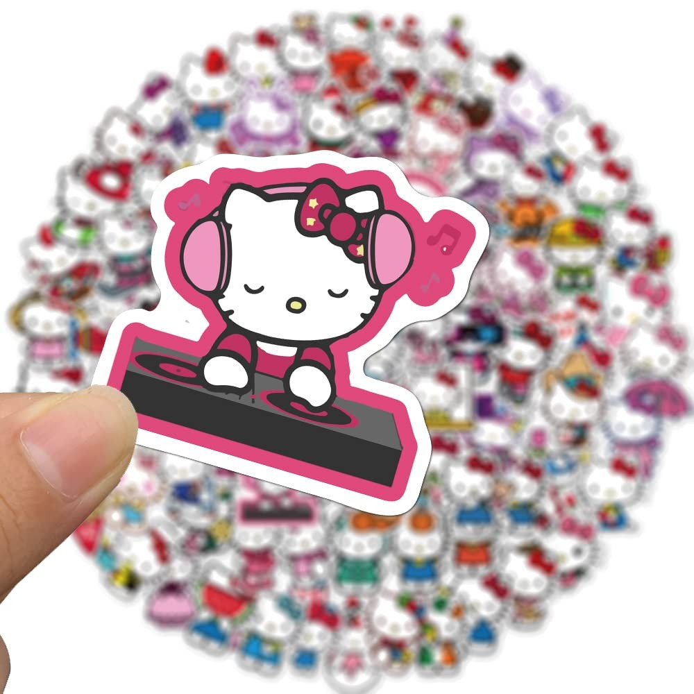 100Pcs Hello Kitty Stickers Pack White Theme Waterproof Colorful