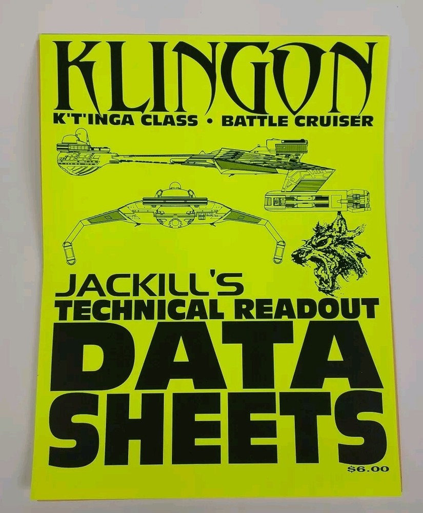 Jackill's Technical Readout Data Sheets (Bagged) Klingon Battle Cruiser K'T'Inga