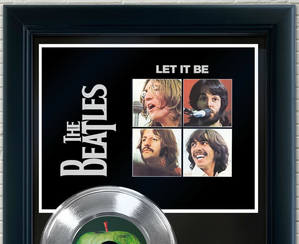 The Beatles "Let It Be" Silver Framed Record Display