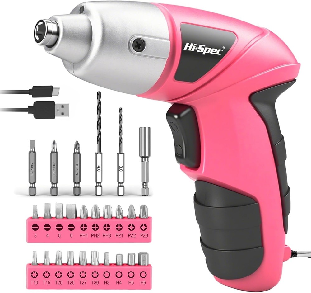 Lightweight 3.6V Electric Screwdriver with 26 Bits - Ideal for Small Projects
