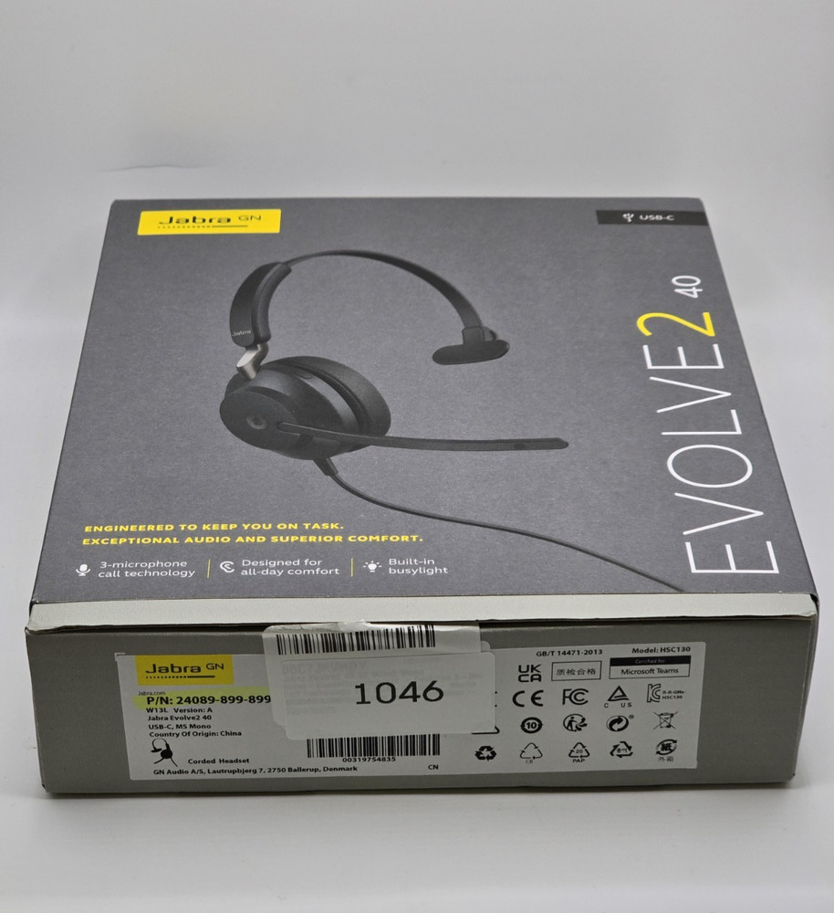 Jabra Evolve2 40 - USB-C MS Teams Mono - 24089-899-899