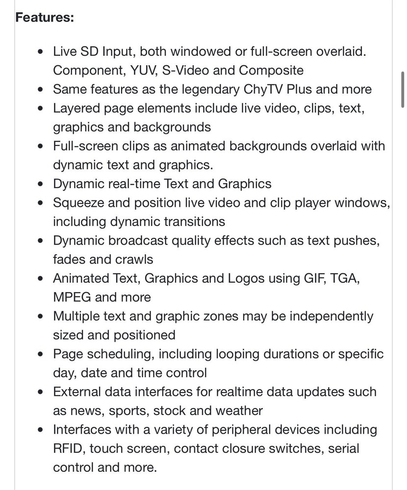 ChyTV Plus II Standard-Definition Professional Graphic System