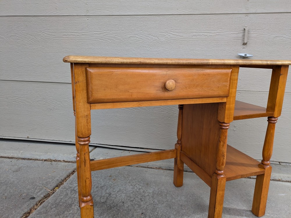 Vintage Rustic Country Colonial Solid Maple Wood Writing Desk Table Shaker