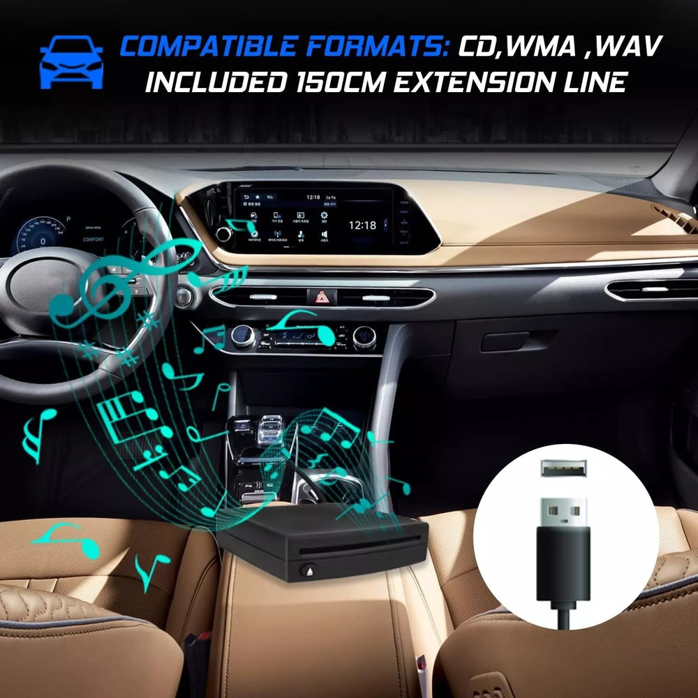 Portable USB Interface External CD/DVD Dish Box Player For Car Android Radio GPS