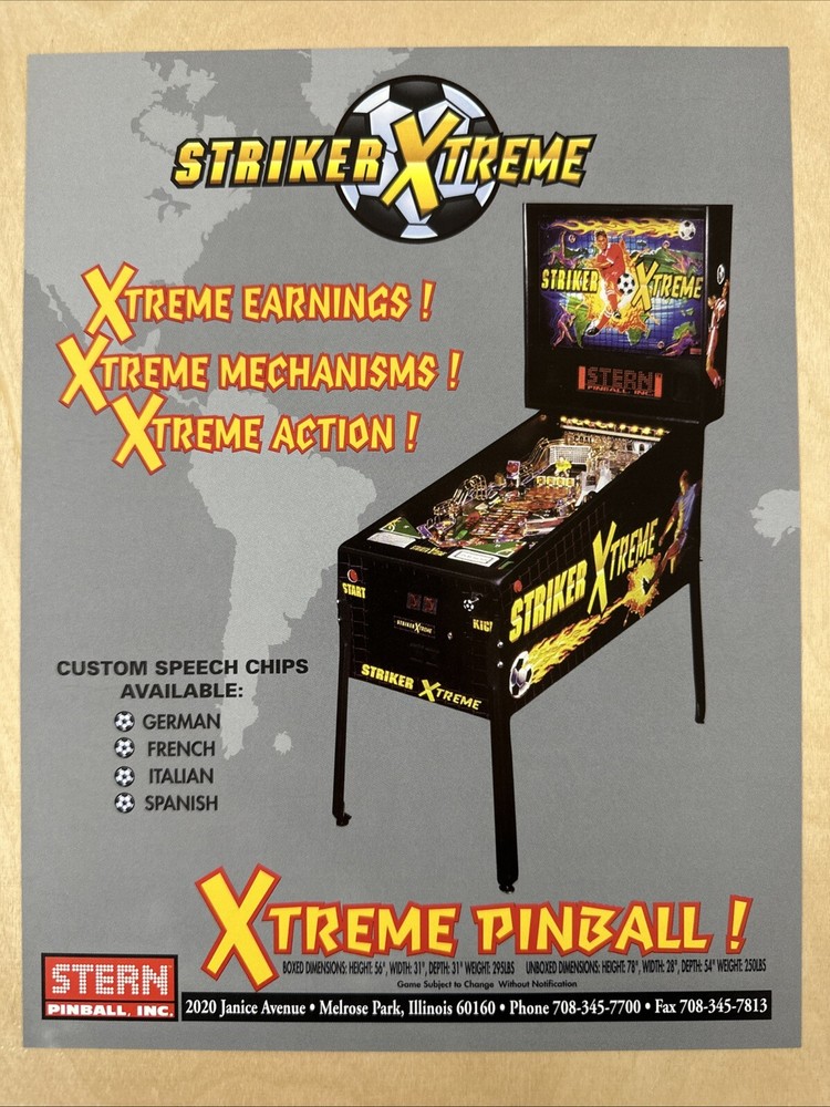 Stern Striker Xtreme Pinball Flyer