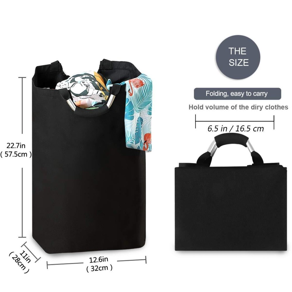 Turtle Swims in The Ocean Large Laundry Hamper with Handle Foldable Durable C...