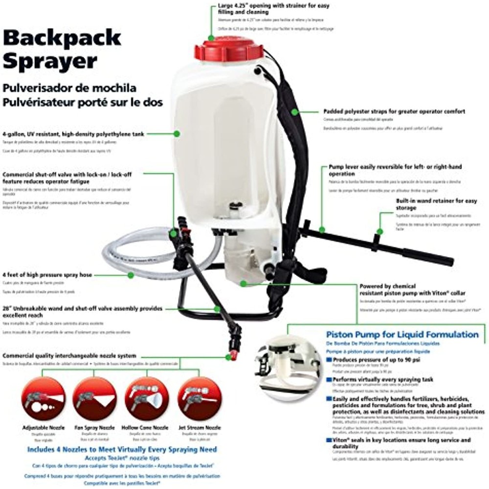 SOLO 10207 4Gl Backpack Sprayer, white