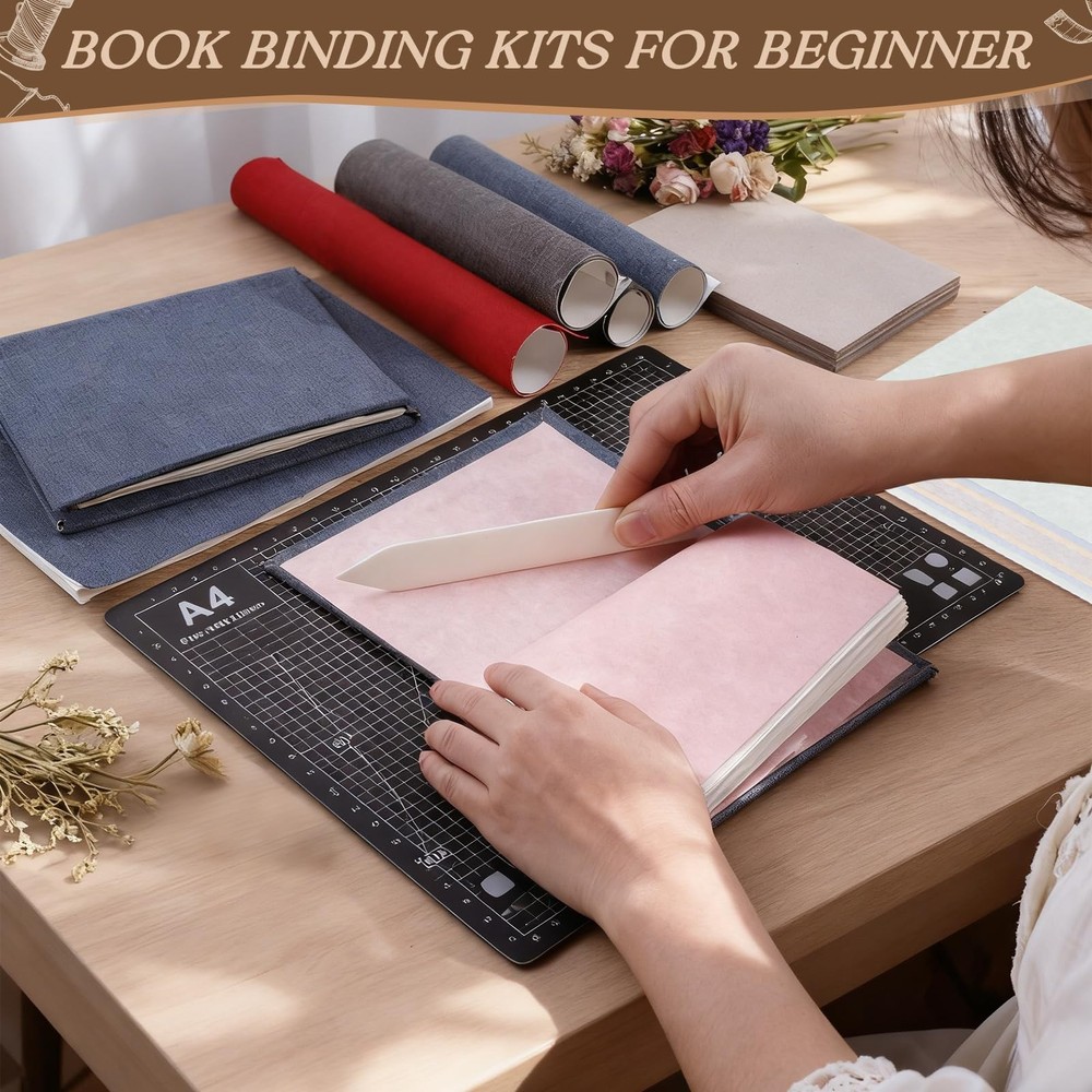 145Pcs Book Binding Kits for Beginners, Making Kit A5, Multicolor