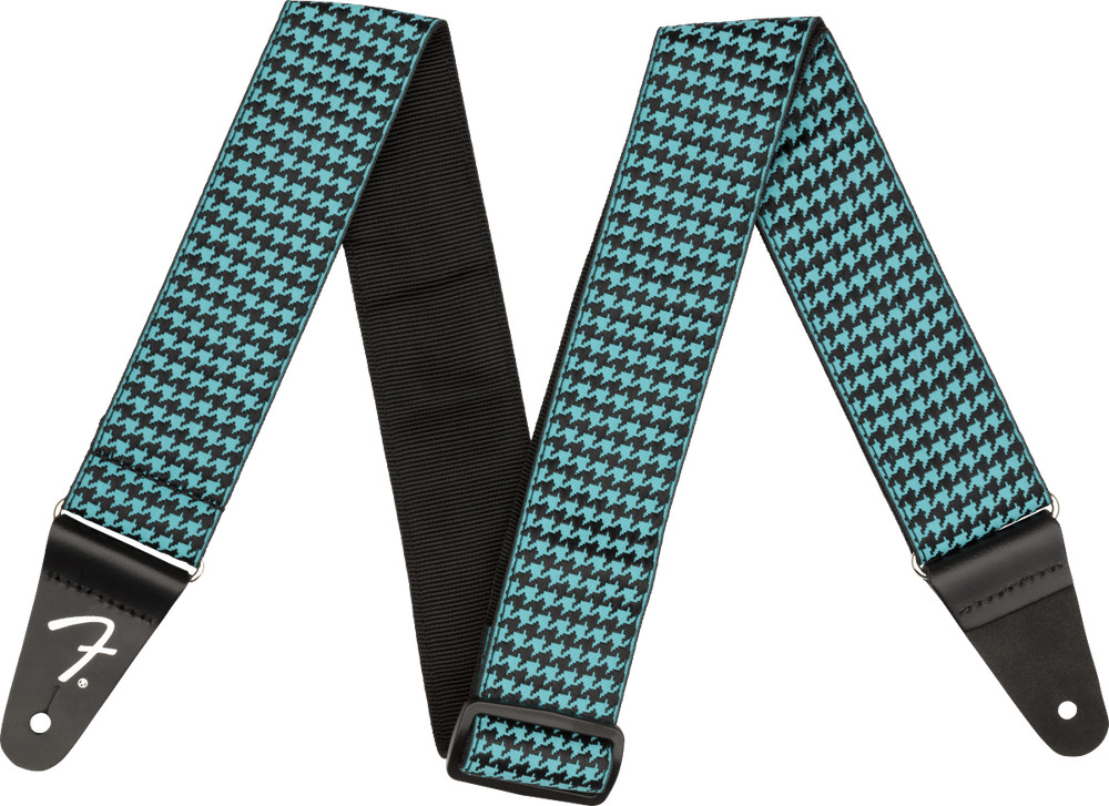 Fender Houndstooth Jacquard Strap, Teal, 2"