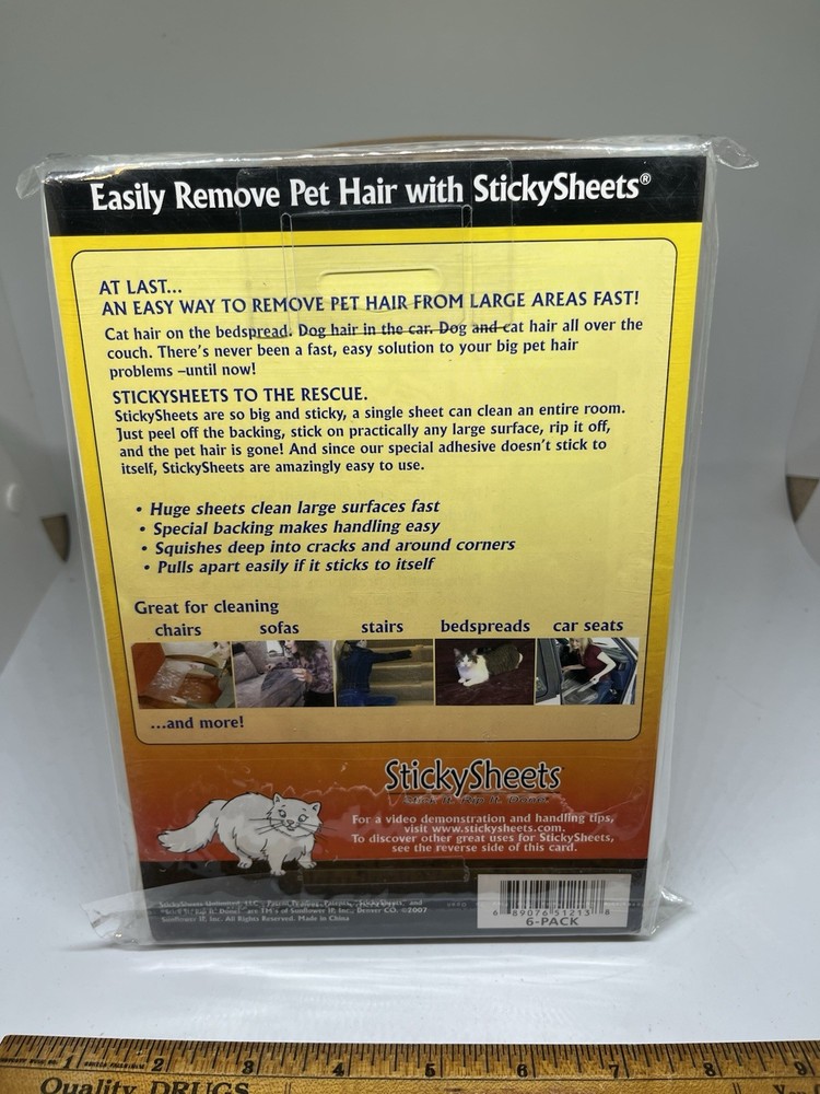Sticky Sheets - Pet Hair Removal System - 6 Sheets