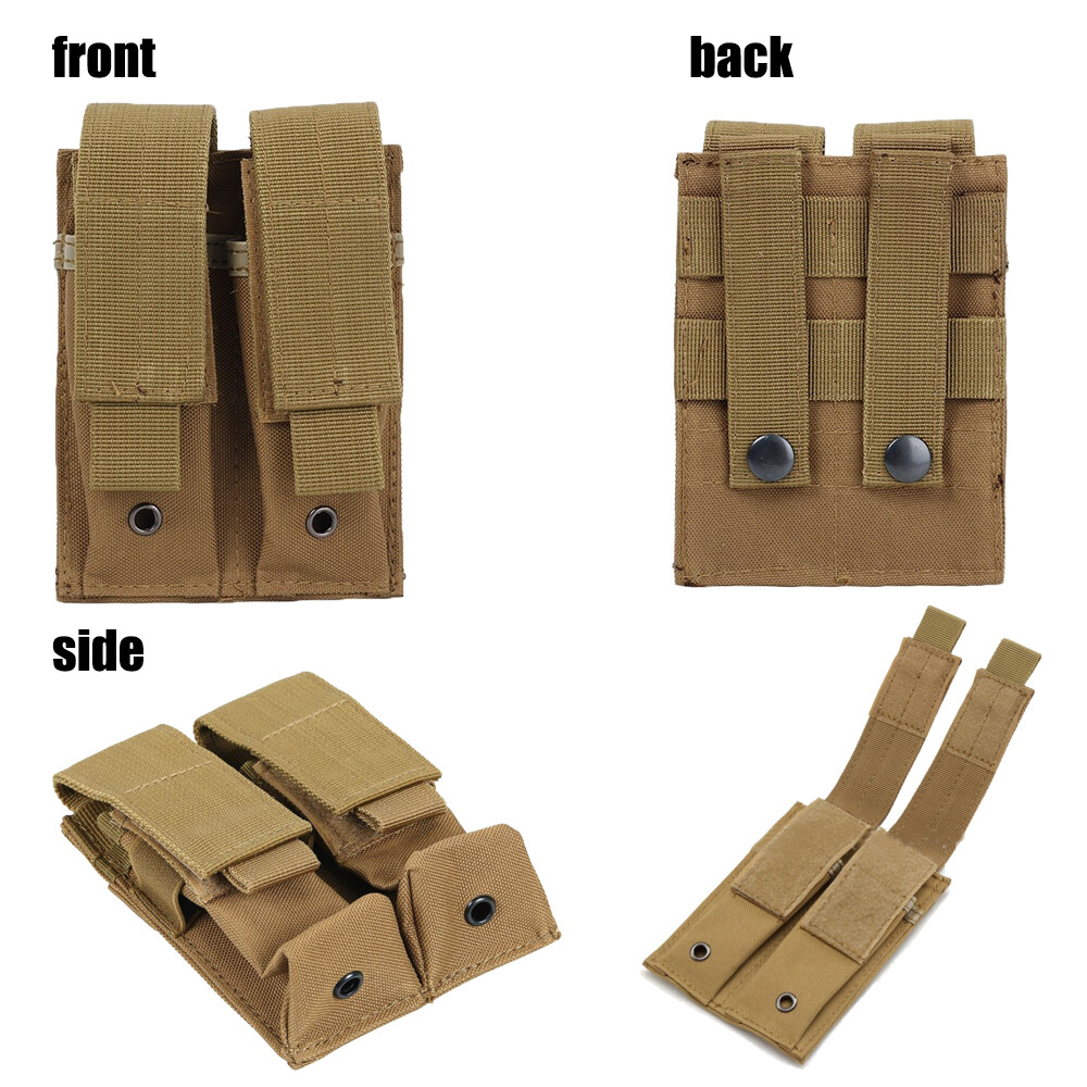 Tactical MOLLE 9mm Magazine Pouch Single/Double Stack Pistol Mag Bag Holder Case