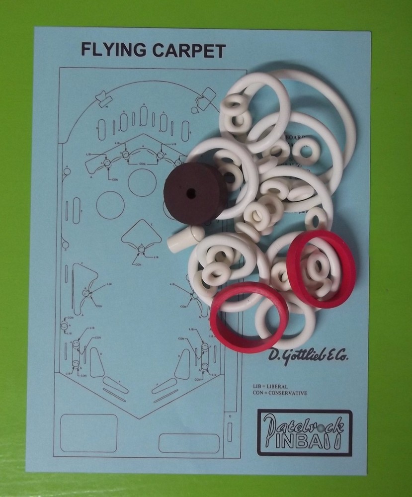 1972 Gottlieb Flying Carpet Pinball Machine Rubber Ring Kit