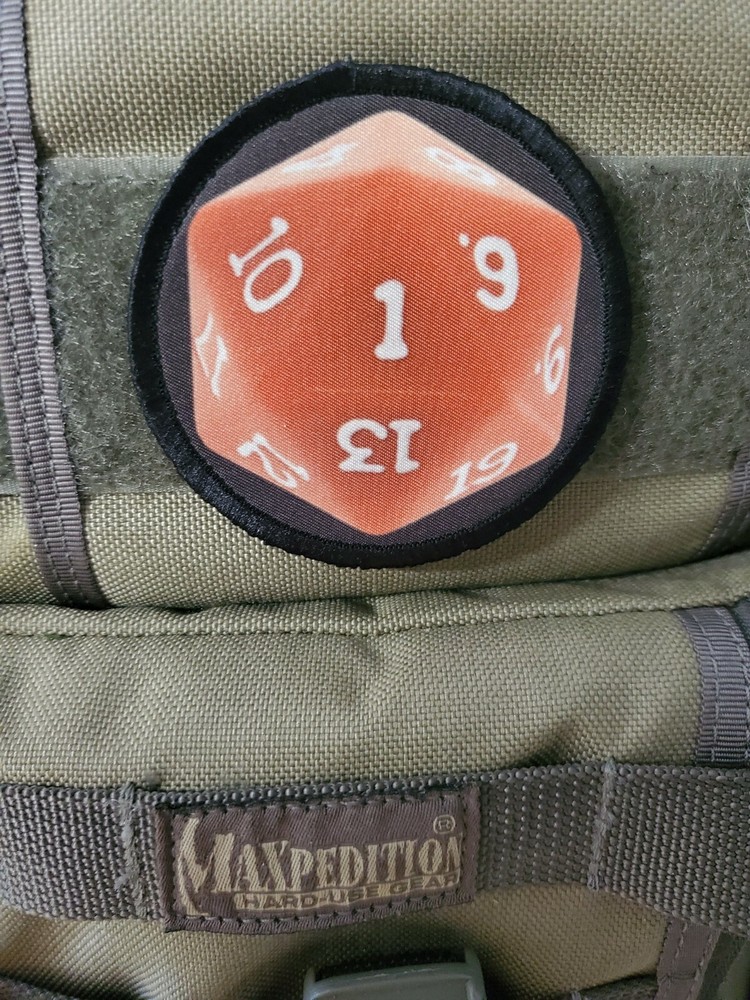 Natural 1 Dice Morale Patch Military 20 Sided Dice Role playing Patch