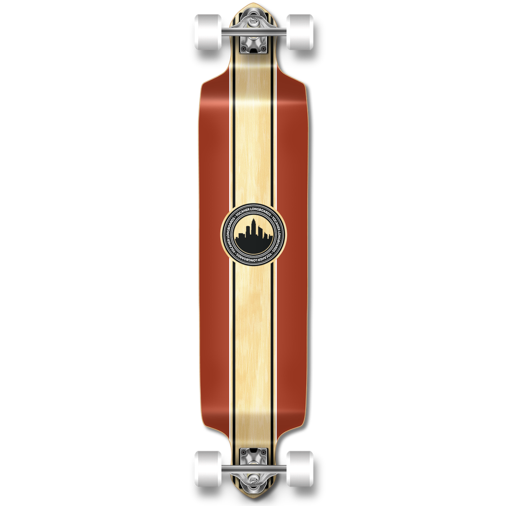 Yocaher Drop Down Longboard Complete - Crest Burgundy