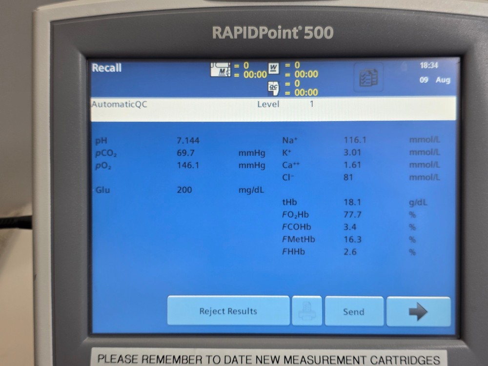 Siemens - RAPIDPoint 500 - Blood Gas Analyzer Bar Code Reader Touchscreen LCD