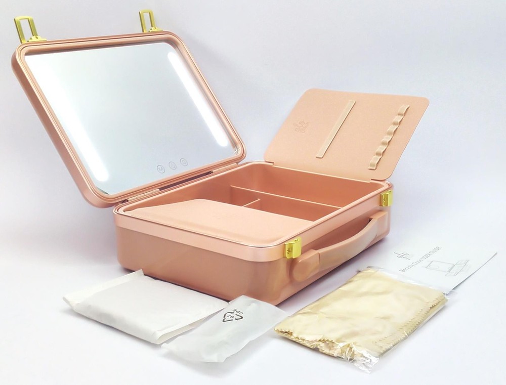 Glo Tech Beauty Case with LED Mirror Touch Sensor 3 Light Settings Max Organizer