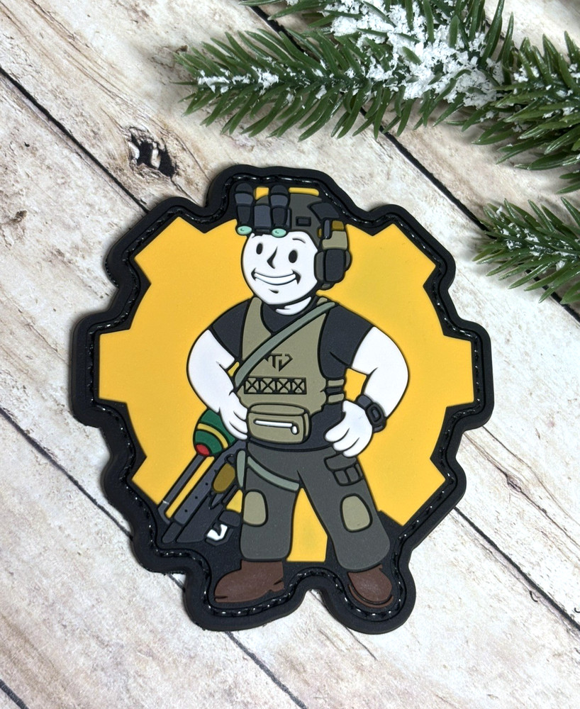 PVC Tactical Patch- Vault Tec Patch - Morale Gun Vault Boy Patch - Fallout Patch