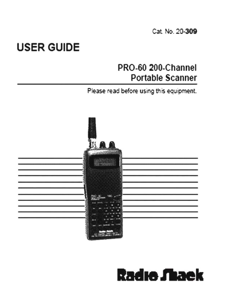 RADIO SHACK PRO-60 INSTRUCTION OPERATING MANUAL