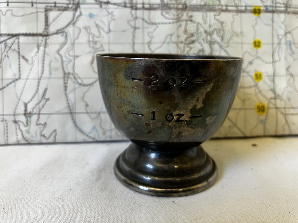 Vintage 2 Oz Silver Plate Measure Cup