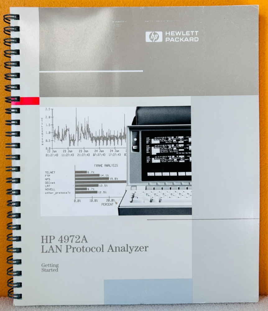 HP 04972-99007 1990 HP 4972A LAN Protocol Analyzer Getting Started Manual.