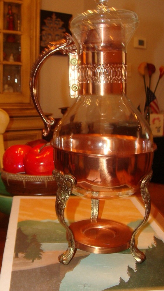 SOLID COPPER COFFEE CARAF ~ 12.5” x 6.5” ~ VERY EXCELLENT CONDITION ~