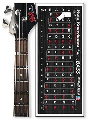 Bass Guitar Fretboard Note Map Decals/Stickers for Learning Notes, Chords &