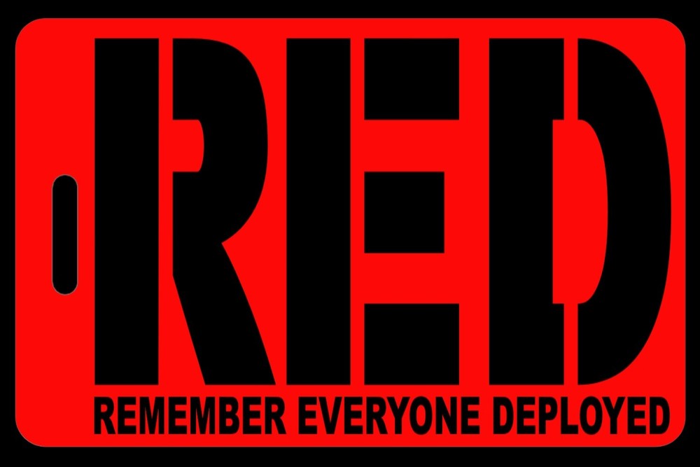 Hi-Viz Red - RED - Remember Everyone Deployed - Bag Tag - Personalized