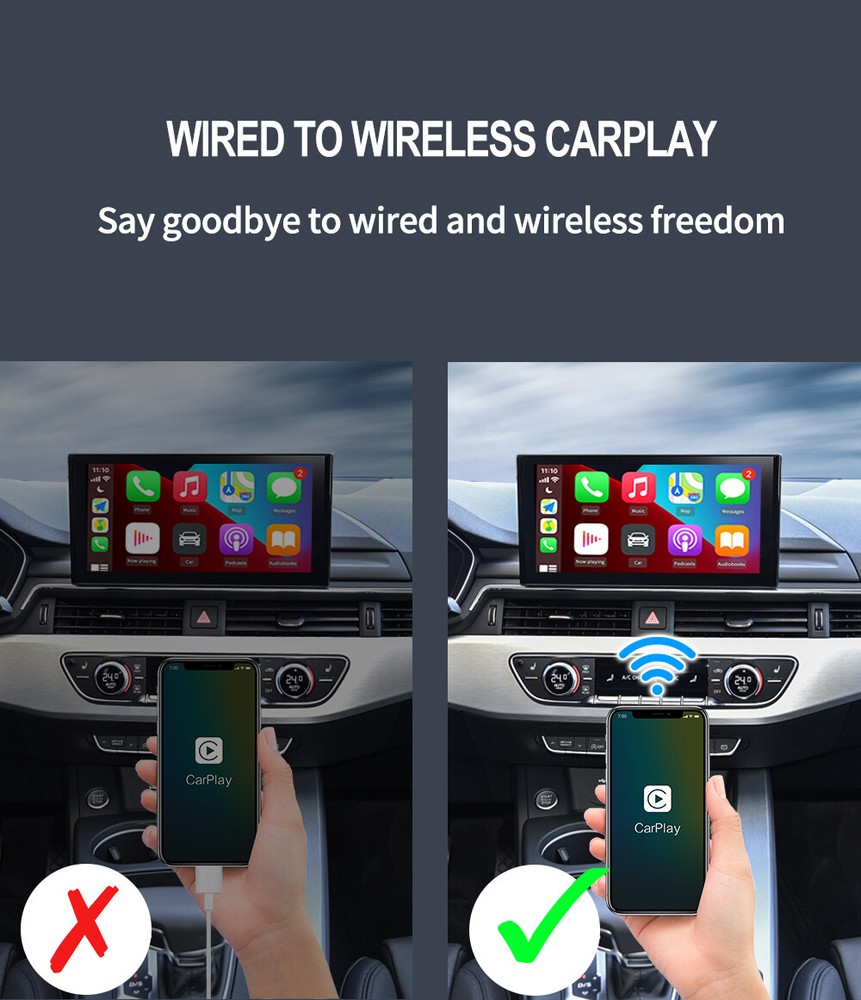 4.0 Wireless Android Auto Adapter For CarPlay Apple IOS Android Auto