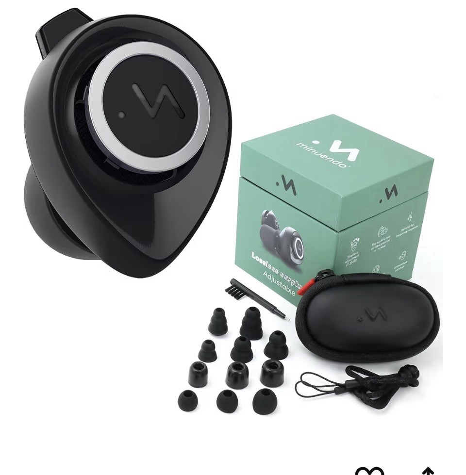 Minuendo Lossless Adjustable Earplugs, Multiple Tips, Carrying Case
