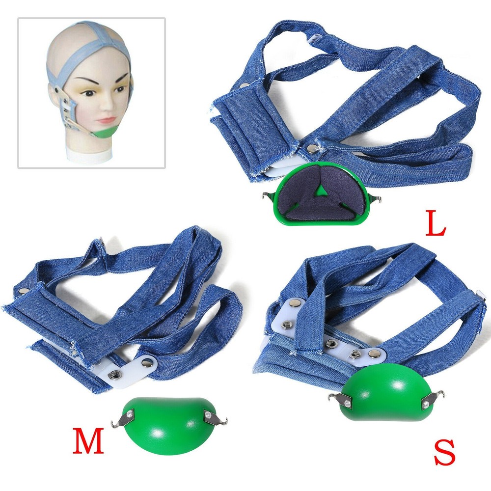 Dental Orthodontic High-Pull Headgear With Rigid Chin Cap High Pull Strap L/M/S