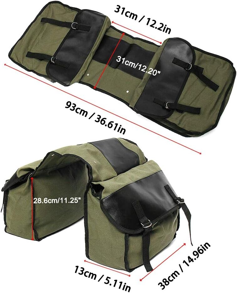 Large Capacity Motorcycle Saddlebags Durable & Foldable Canvas Two Side Panniers