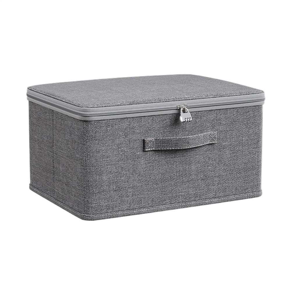Storage Box With Lock Fabric Storage Lockable Organizer Box For Clothes
