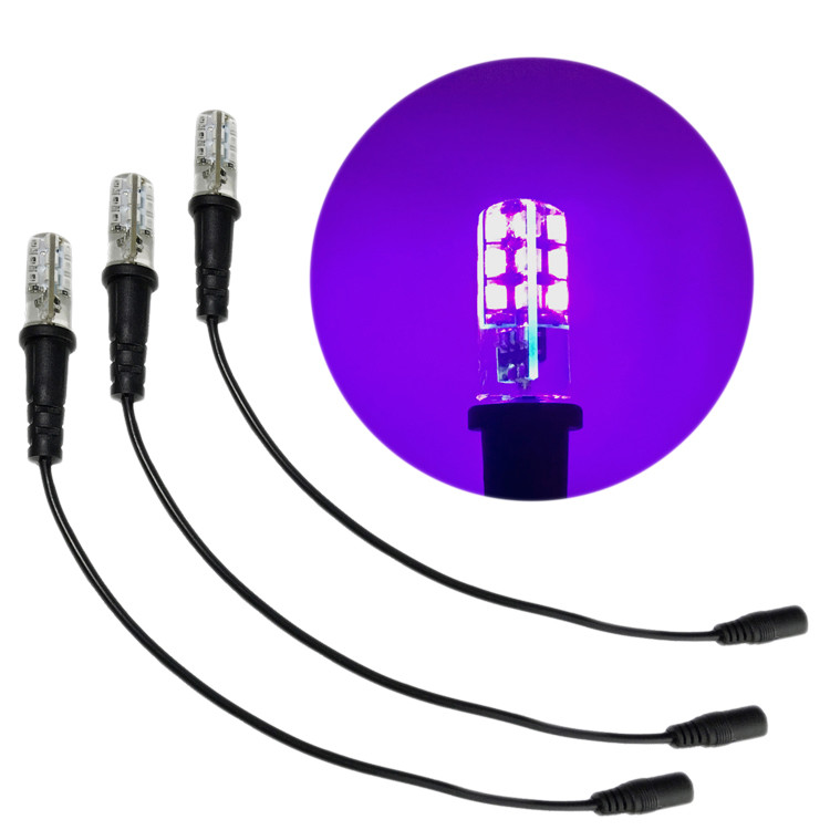 3 pack black light special effects props led 12 volts dc with cable socket BL3P