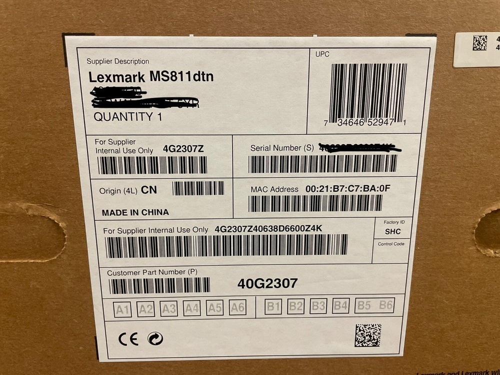 New Lexmark MS811DTN MS811 Duplex Network LaserJet Printer